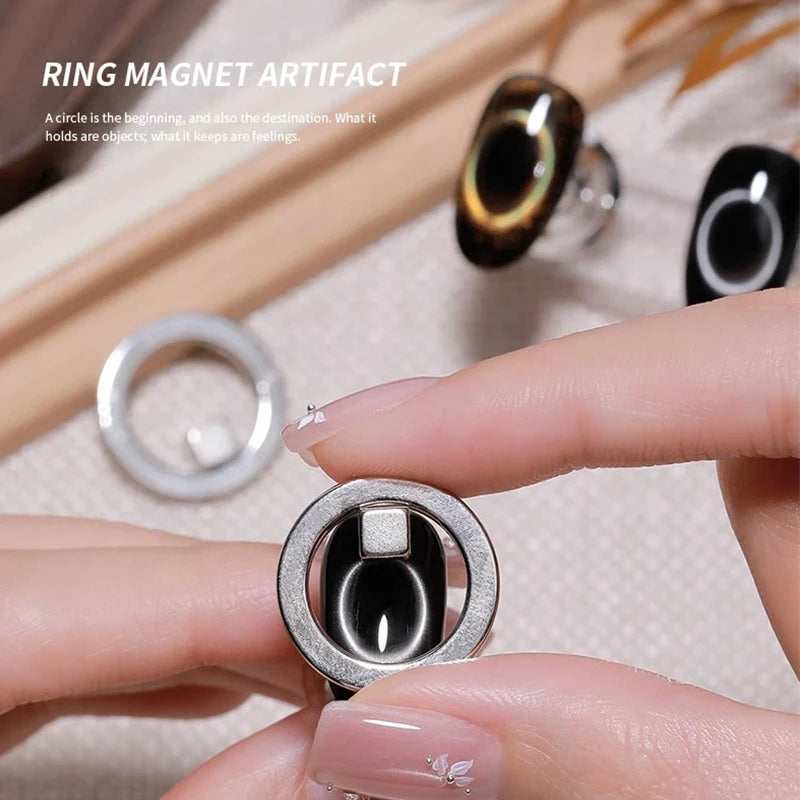 1 Powerful Ring Magnet 3-Second Attraction Hollow Cat Eye Nail Art Qme