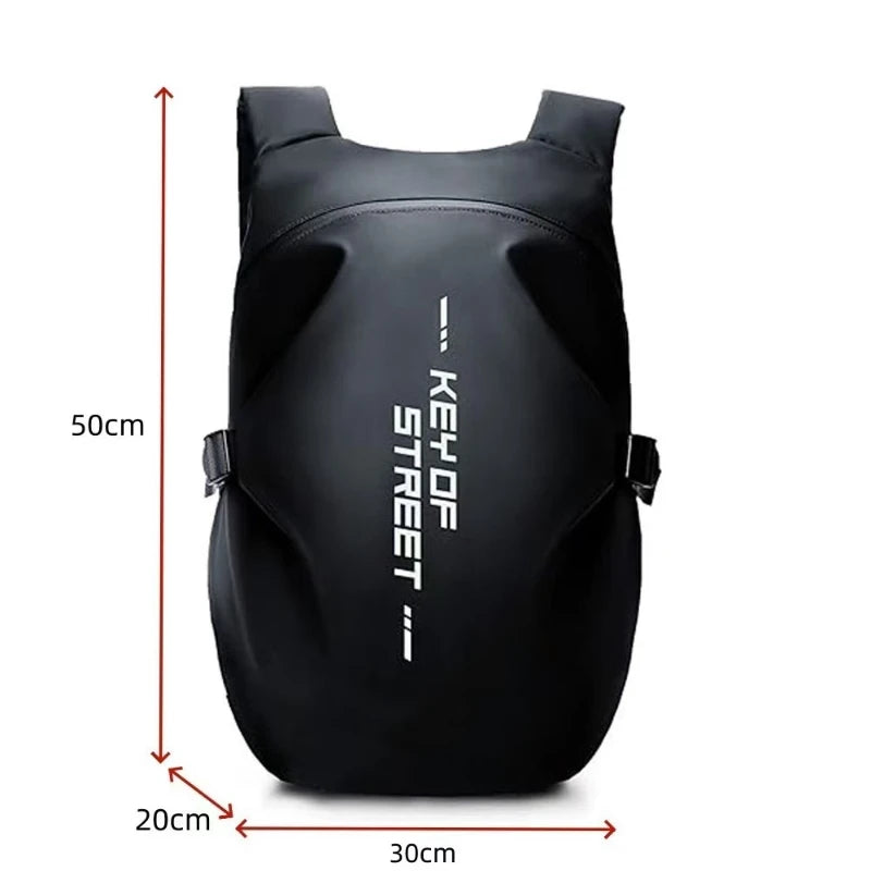 Motorcycle Backpack Waterproof Oxford Fabric Reflective Strips Night Qme black