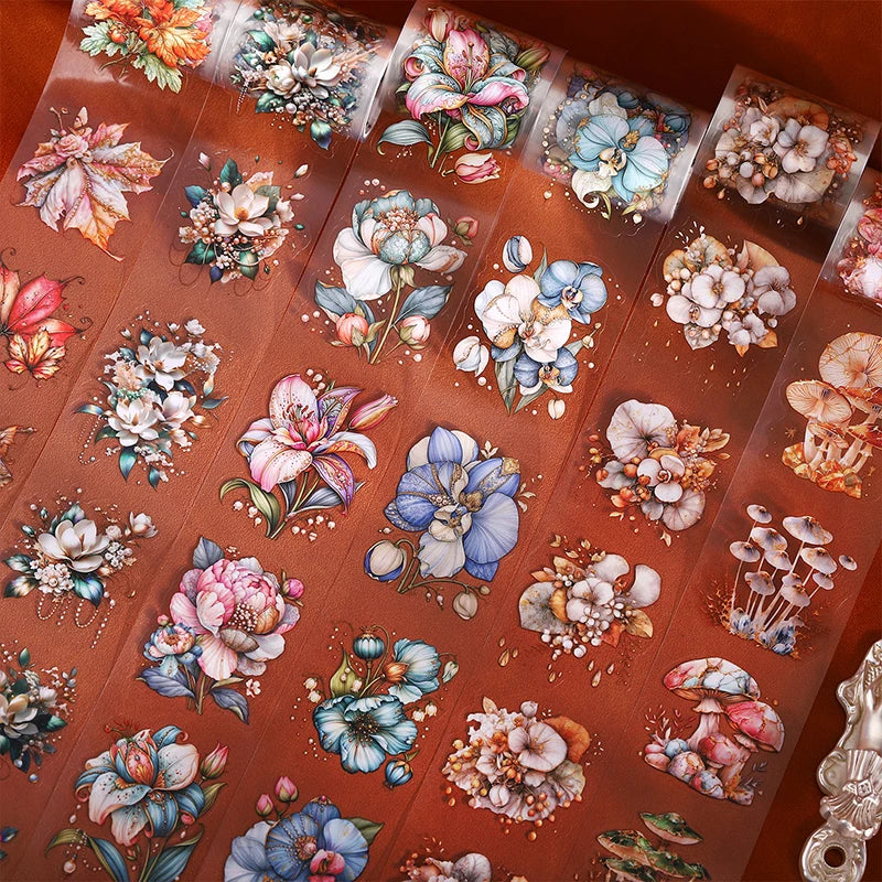 Autumn Vintage Floral Washi Tape, Background Collage Tape for Decorating Greeting Cards, Envelopes and Water BottlesAutumn Vinta Qme