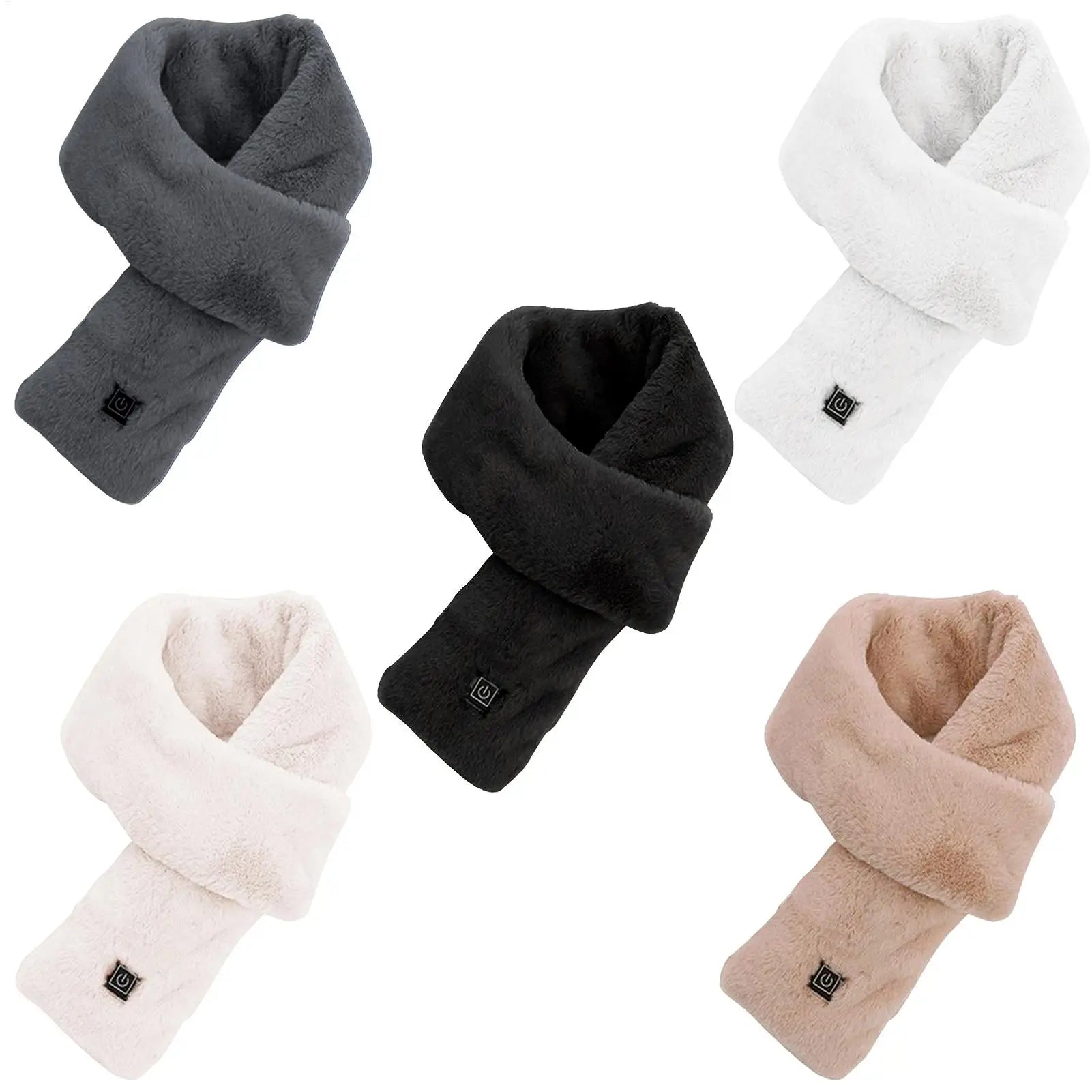 Electric Heated Scarf USB Charging Soft Heating Neck Wrap Winter Electric Scarf with 3 Temperature Settings for Women Qme