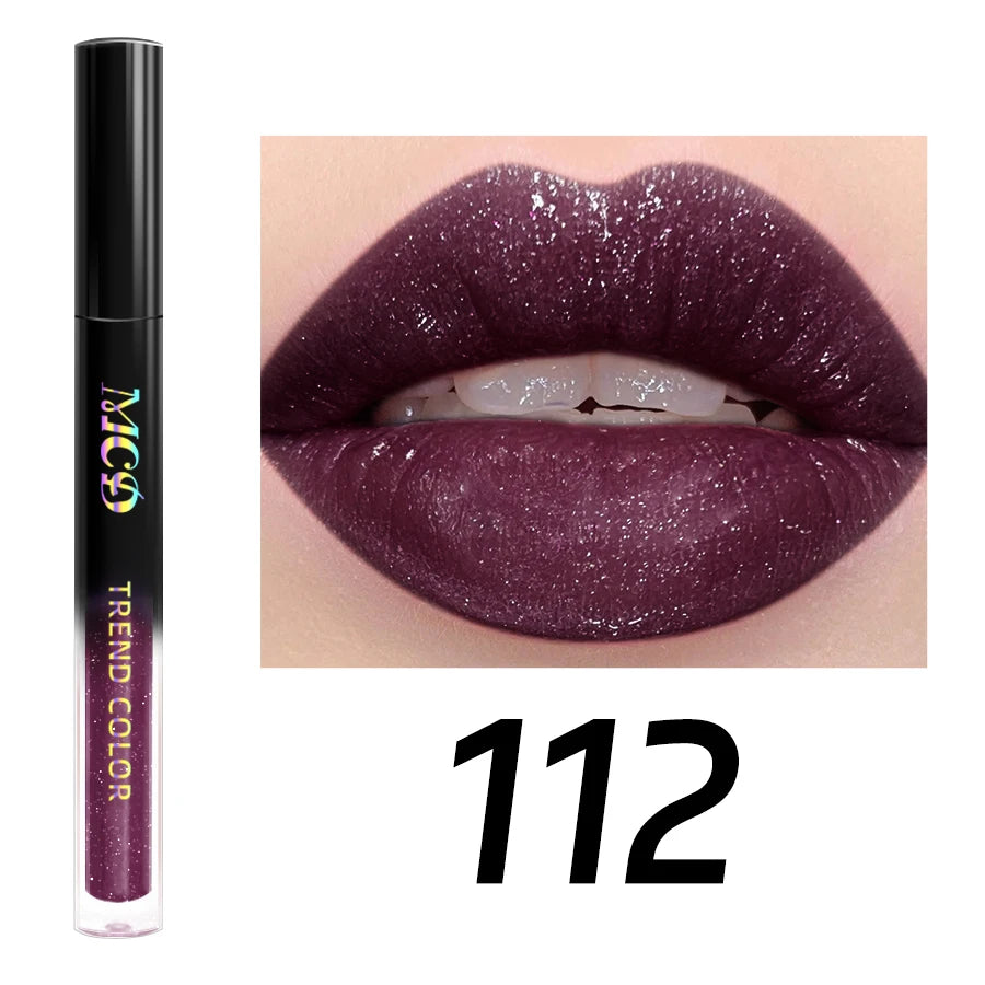15 Glitter Lip Glaze Long Lasting Waterproof Liquid Lipstick Dewy Qme 112