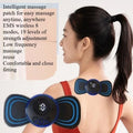 Spot cervical spine massage sticker mini cervical spine massager electronic pulse sticker shoulder and neck massager Qme Blue