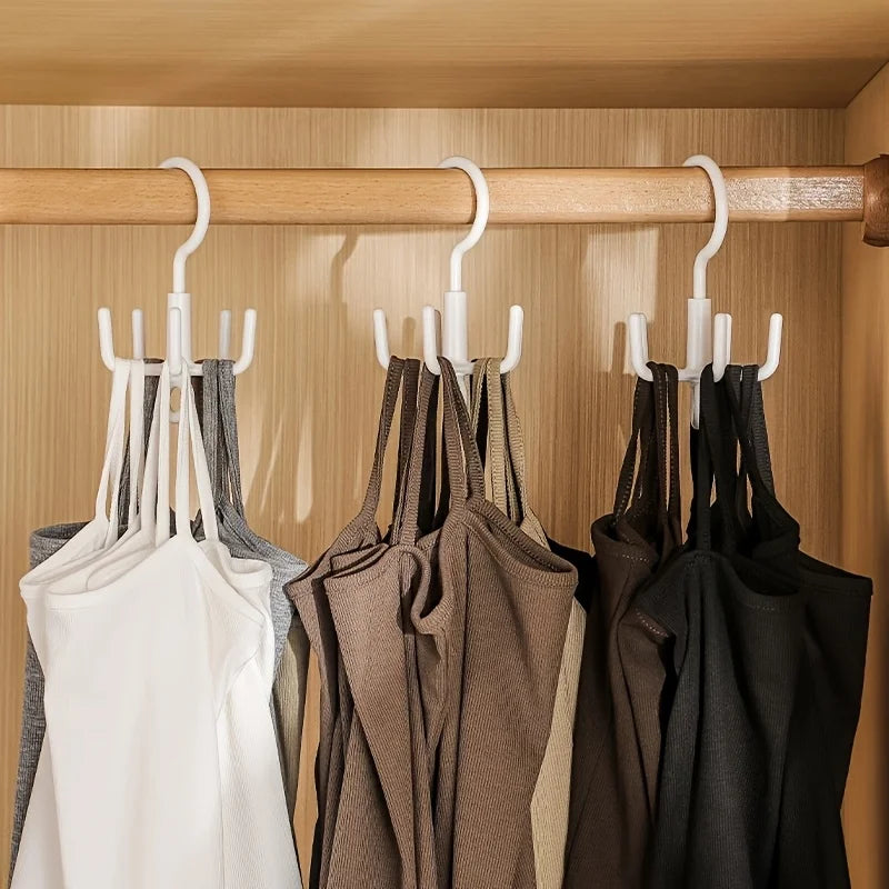 360° Rotating 4-Claw Hanger Hooks, Multifunctional Wardrobe Organizer,Space-Saving Hanging Holder for Scarves, Belts, Bags, Hats Qme