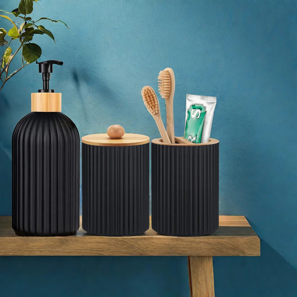 Bathroom Countertop Container Hand Soap Dispenser Cotton Ball Storage Box Toothbrush Holder Home Decoration Organizer Qme