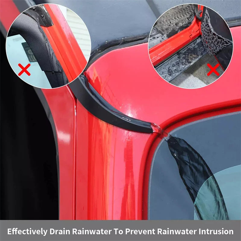 1Pair Car Rain Gutter Extensions Roof Water Guard Diversion Channel Qme
