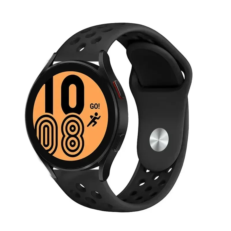 20mm 22mm Watch Strap for Samsung Galaxy Watch 6 5 4 3 Classic 47mm 43mm Pro 45mm 40mm 44mm Silicon Bracelet Huawei GT/3/2 Band Qme Black Black 22MM Watch Band