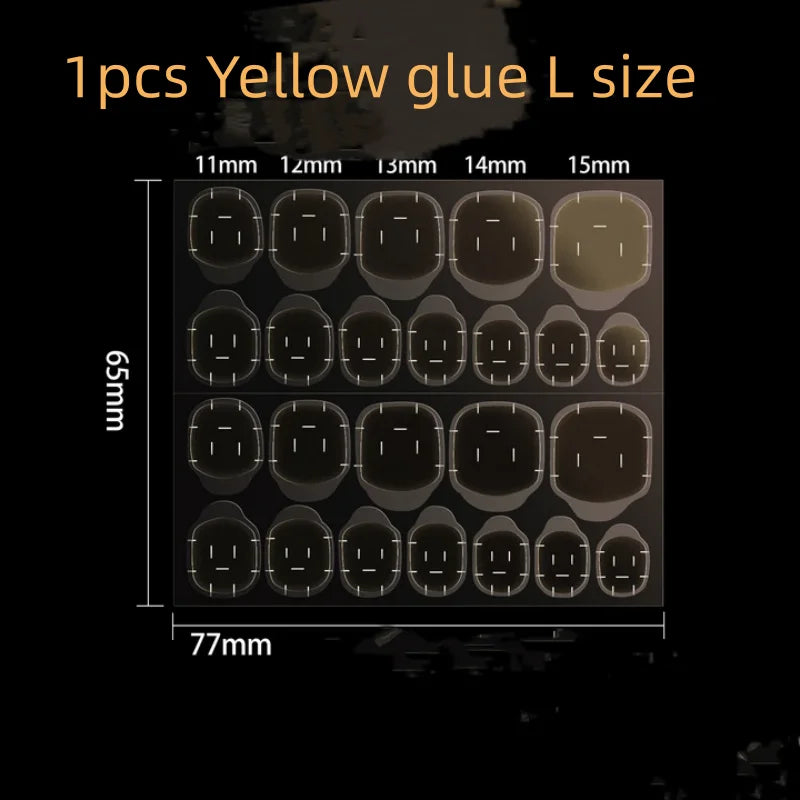 Nail Jelly Glue Double Sided False Nail Art Adhesive Tape Glue Sticker Nails Fake Press on Nails Coffin Qme 1pcs yellow L