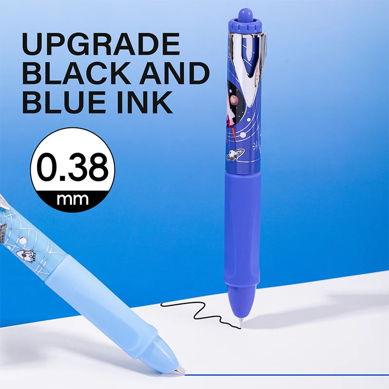 Space Theme Click Fountain Pen with Ink Cartridges, Aesthetic Fun Writing Tool & Desktop Decor Students & Office Use Qme