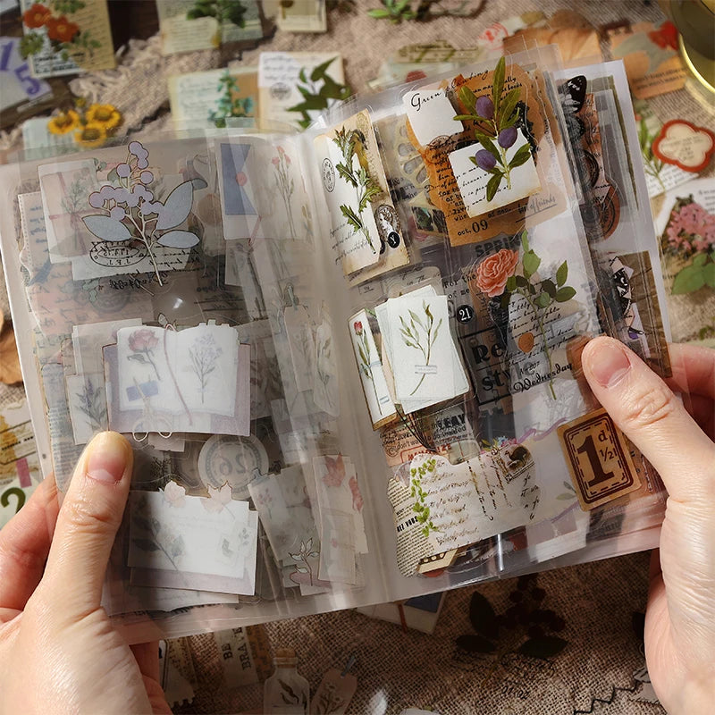 4 Design 20 Pcs/set Stickers Vintage Animal Plant Insect PET Transparent Decoration Sticker For Diary Scrap Book Stationery Qme