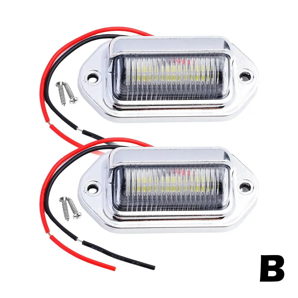 LED Car License Number Plate Light For SUV Truck Trailer Van Tag Step Lamp White Bulbs Car Products License Plate Lights Qme 2PCS