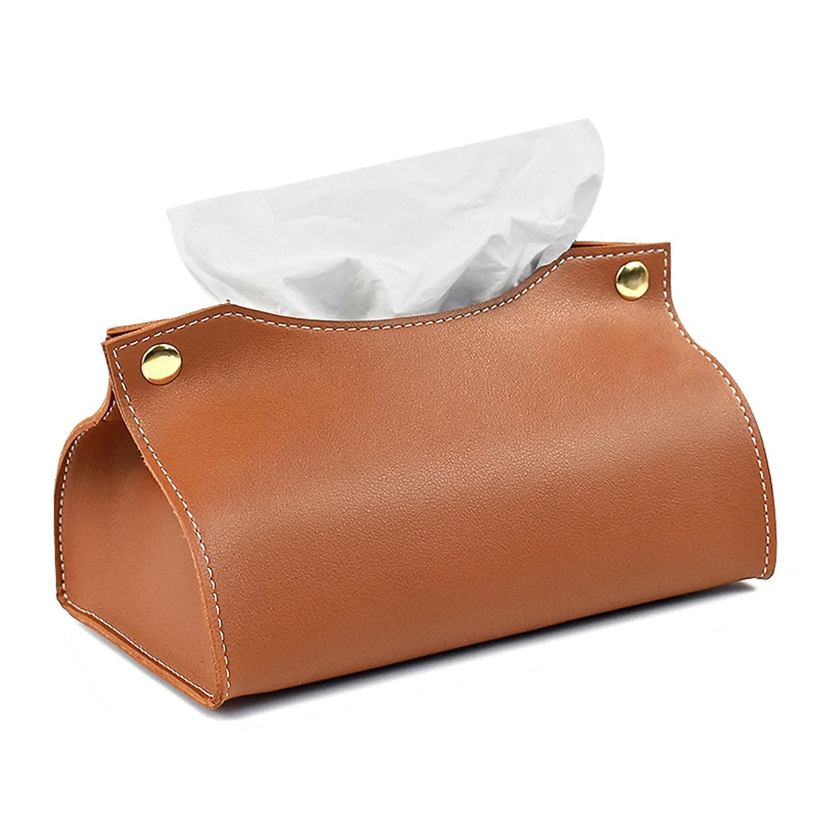 PU Leather Tissue Case Napkin Holder Storage Container Car Tissue Box Solid Color Home Living Room Decoration Qme
