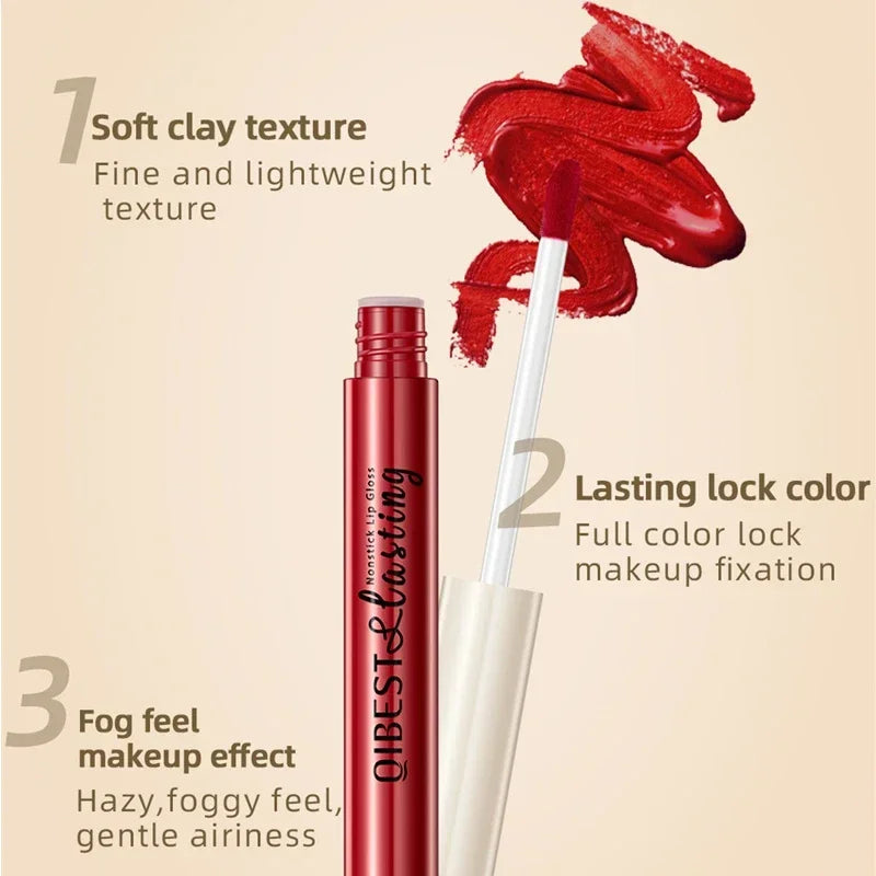 QIBEST 24 Colors Matte Liquid Lipstick Waterproof Long Lasting Velvet Red Lip Gloss Tint Makeup Cosmetic Lipsticks Lipglosses Qme