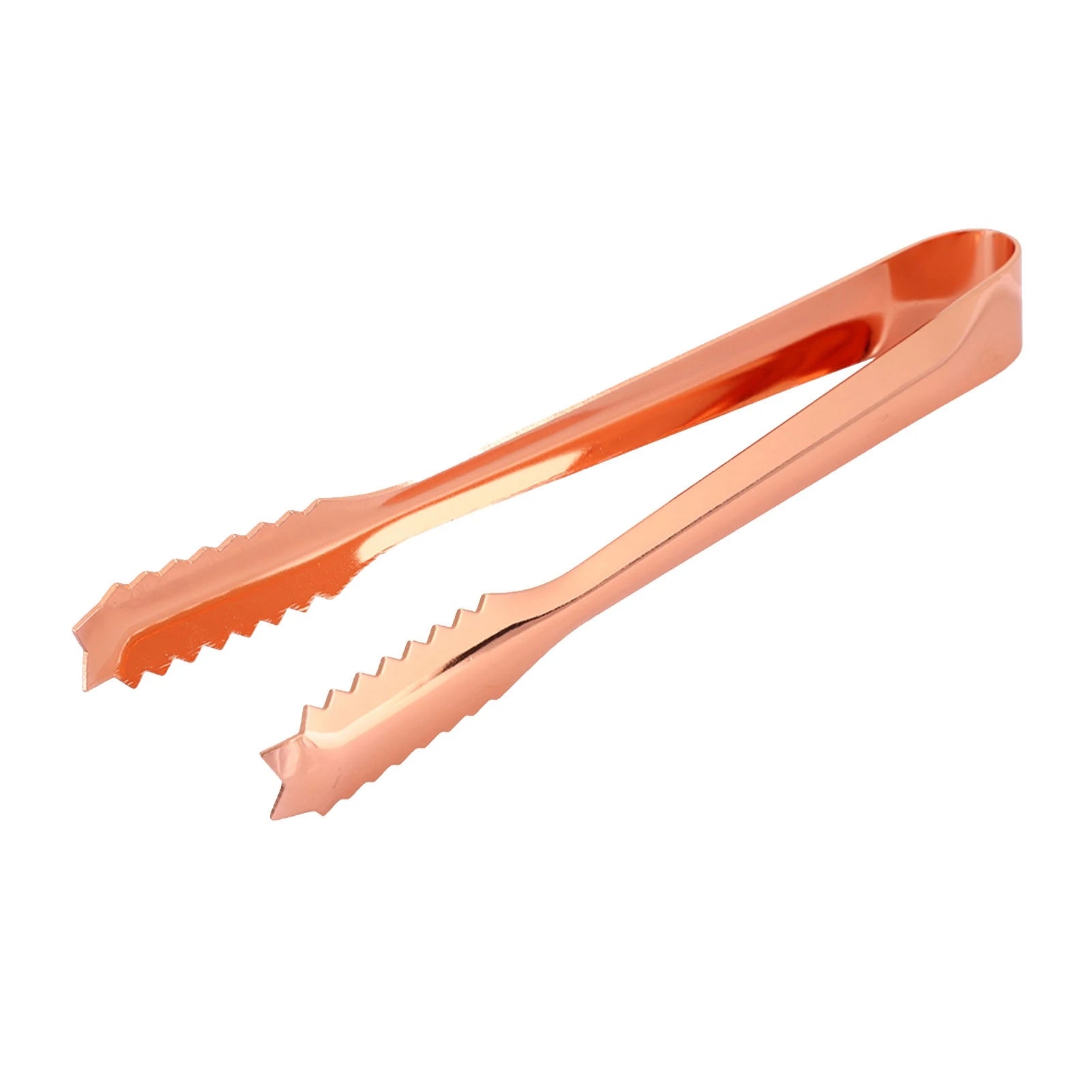 Stainless Steel Ice Tongs Food Serving Tongs with Serrated Tips Non Slip Kitchen BBQ Bar Buffet Restaurant Party Ice Cube Clip Qme Orange