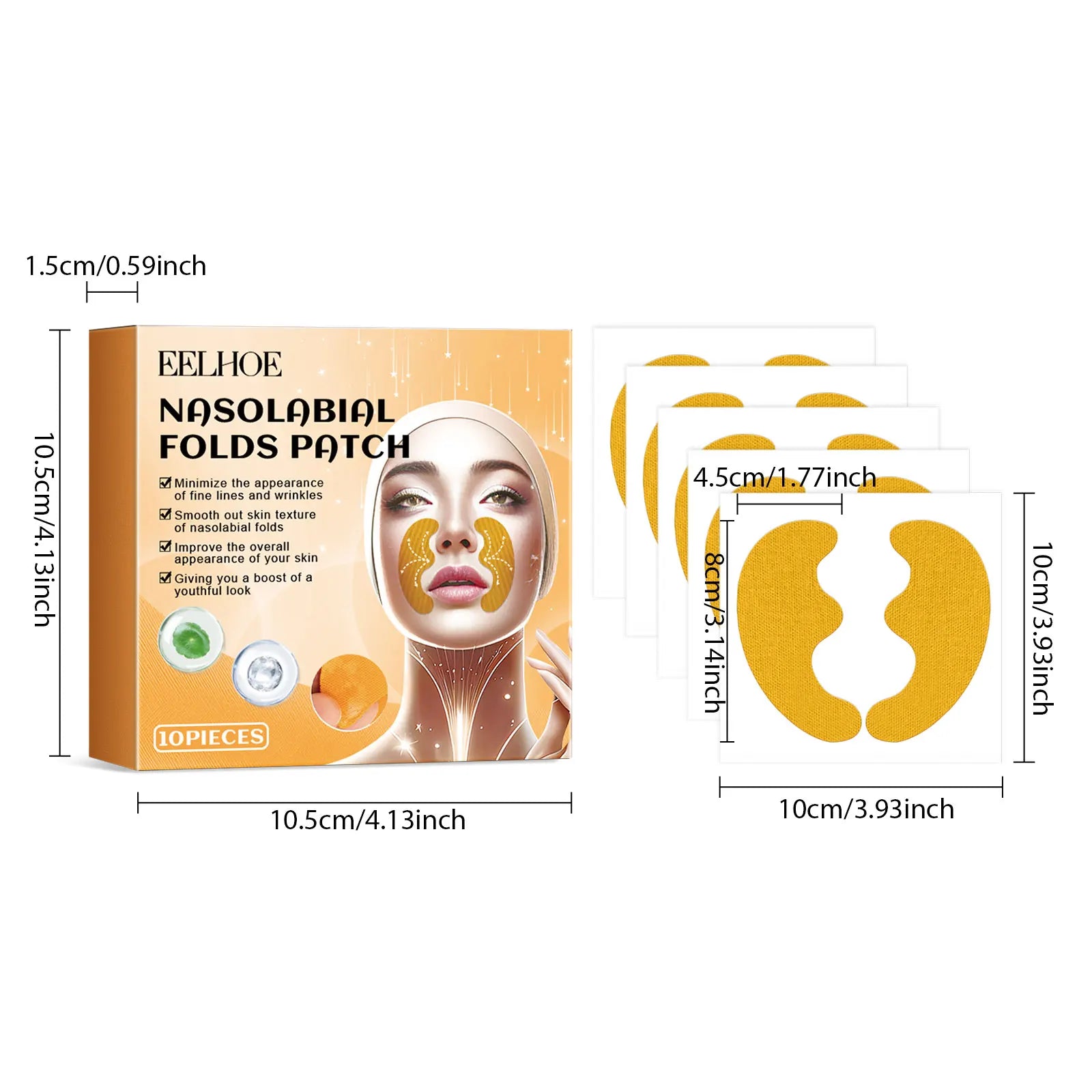 Forehead Nasolabial Eye Gel Patch Forehead Line Removal Anti Wrinkle Anti Sagging Skin Firming Mask Kojic Acid Collagen Patches Qme Nasolabial Patch