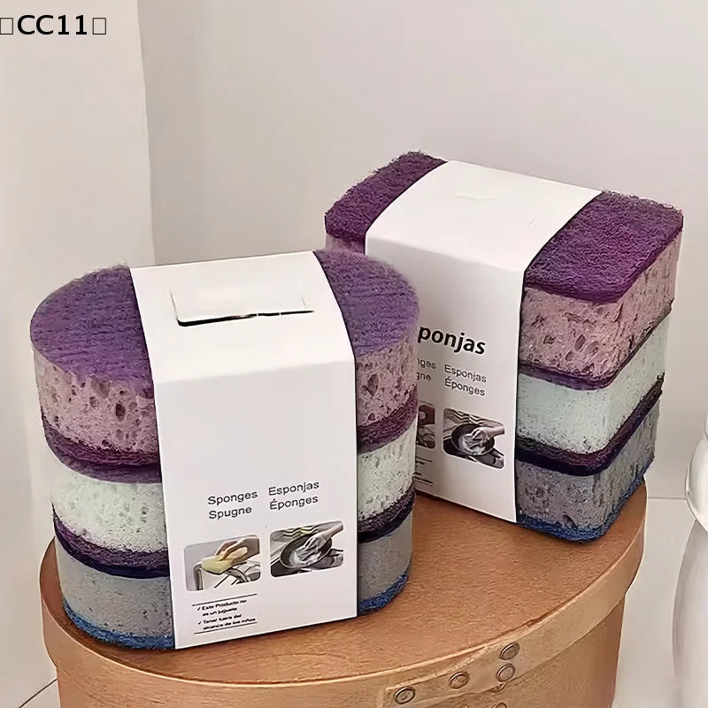 Thickened High-density Colorful Sponge Scrubber Double-sided Qme