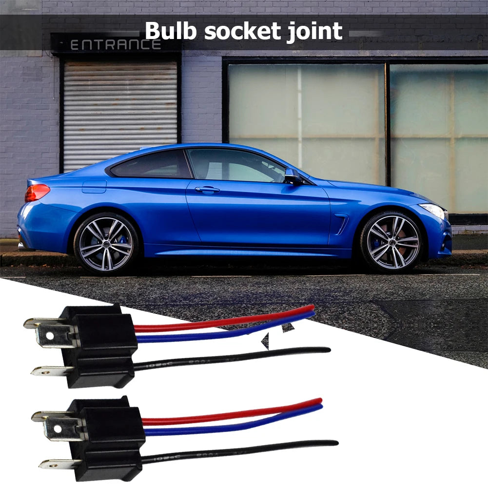 2x 9003 H4 Bulb Socket Male Adapter Connector Pig Tail for Headlight Fog Lamp Qme