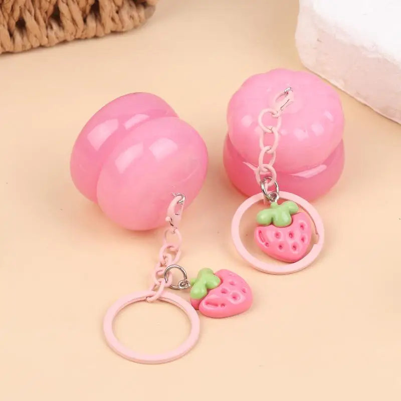 Mini Plastic Lip Balm Containers Keychain Portable Jars Mask Cream Qme