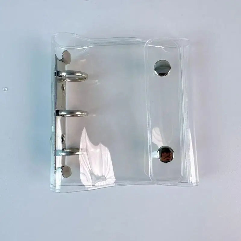Clear PVC Ring Binder Waterproof Snap Closure Transparent File School Qme