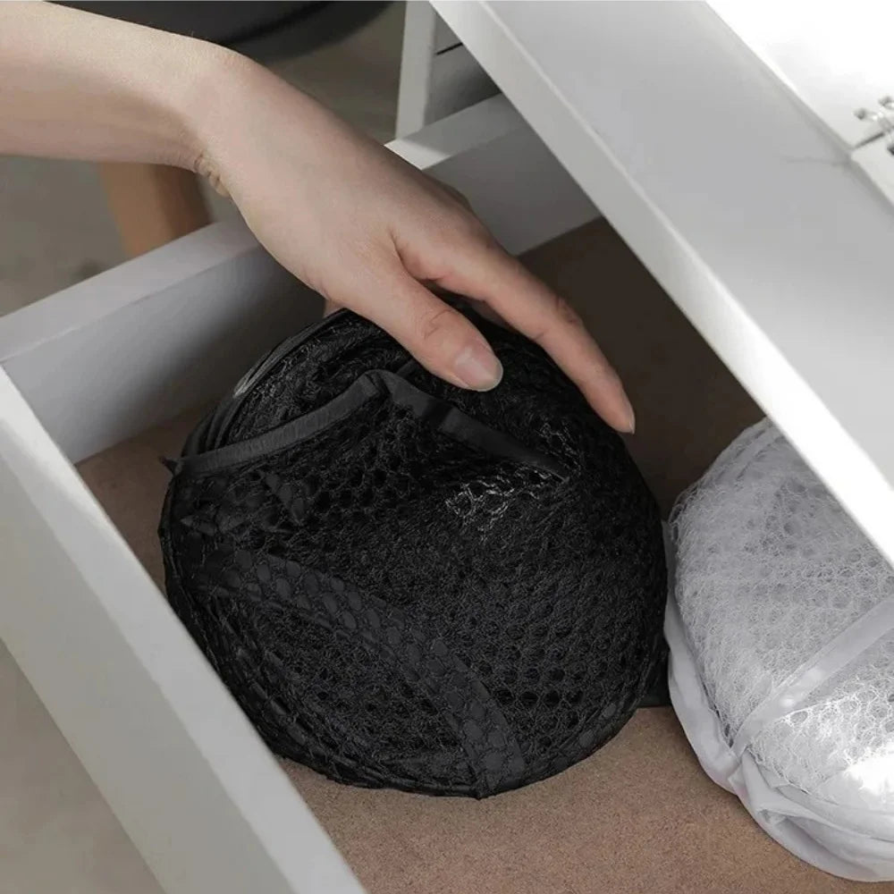 Foldable Hand-Held Laundry Basket Dirty Clothes Mesh Breathable Storage box Toy Storage Organizer Household Organizer for Clothe Qme