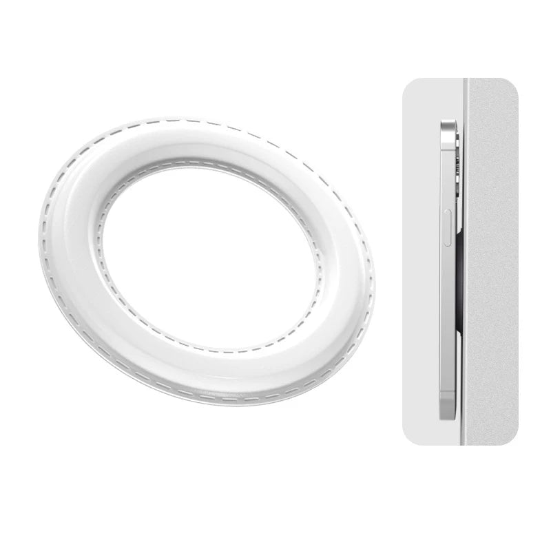 Magnetic Ring Holder For iPhone 14 13 12，Magnet Wall Mobile Phone Holder Magnetic For MagSafe，Car Phone Stand，Sticker Stand Qme WHITE