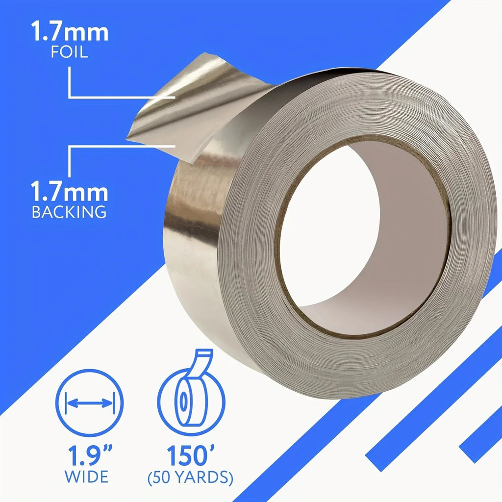 High Temperature Resistant Aluminum Foil Tape 0.1mm Thick Smoke Exhaust Pipe Sealing Kitchen Insulation Aluminum Foil Tape Qme