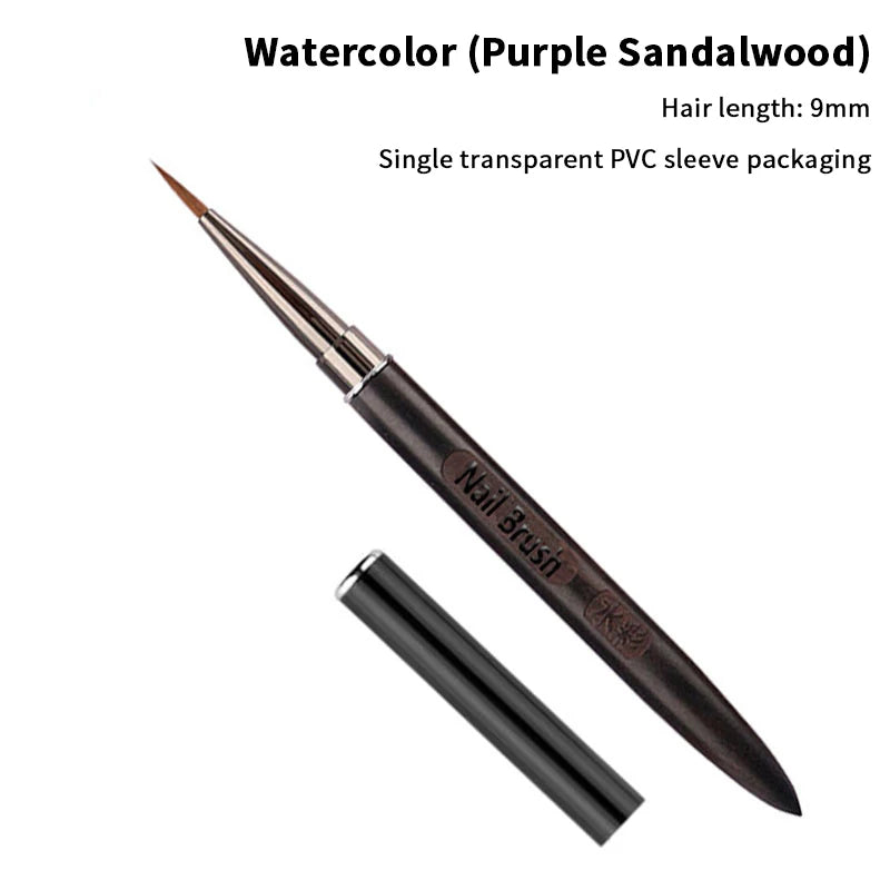 Wood Handle Triangular Petal Nail Brush Acrylic Art Liner Grid Qme A4