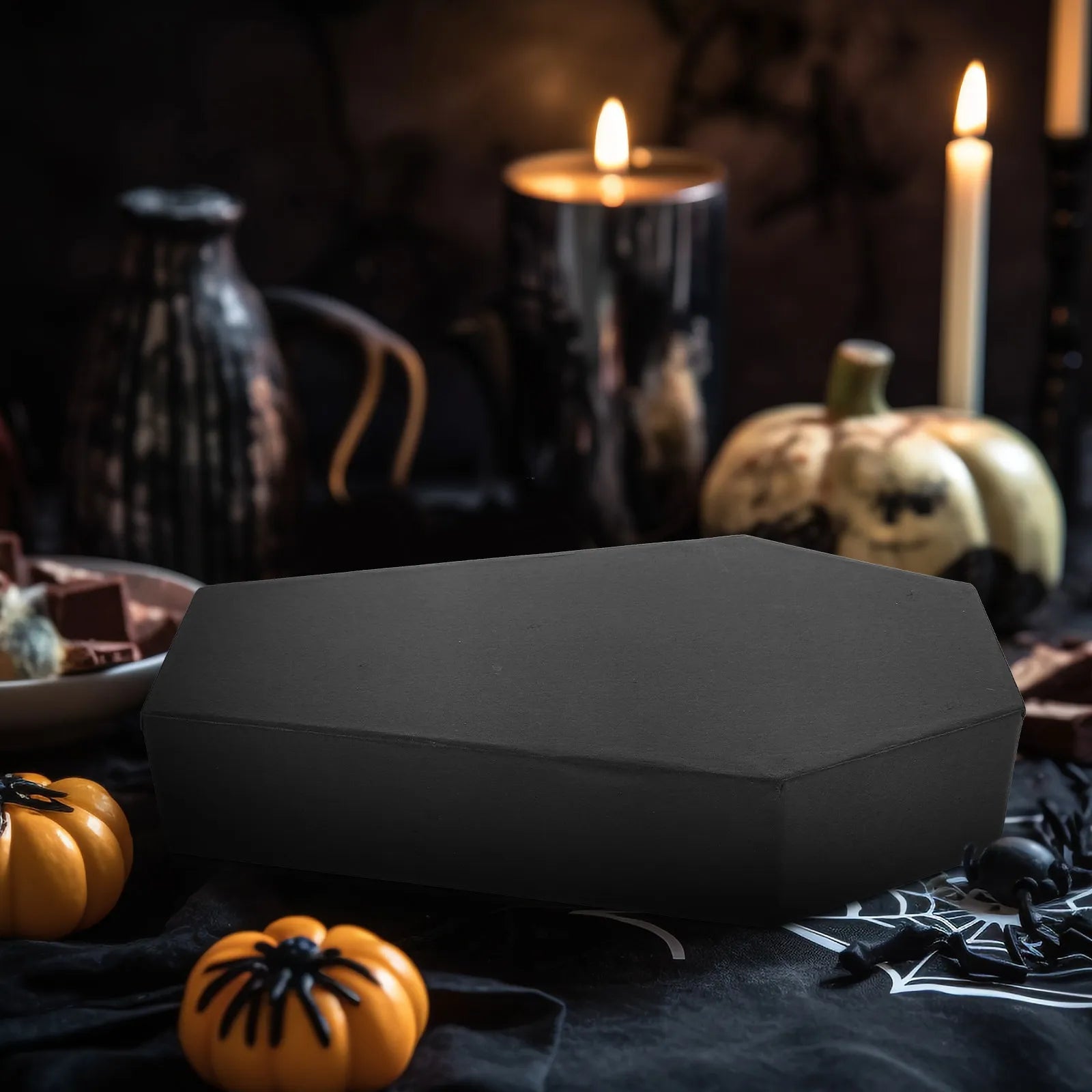Halloween Coffin Gift Box Gothic Jewelry Storage Box Small Mini Coffin Shaped Organizer for Rings Earrings Necklaces Bracelets Qme