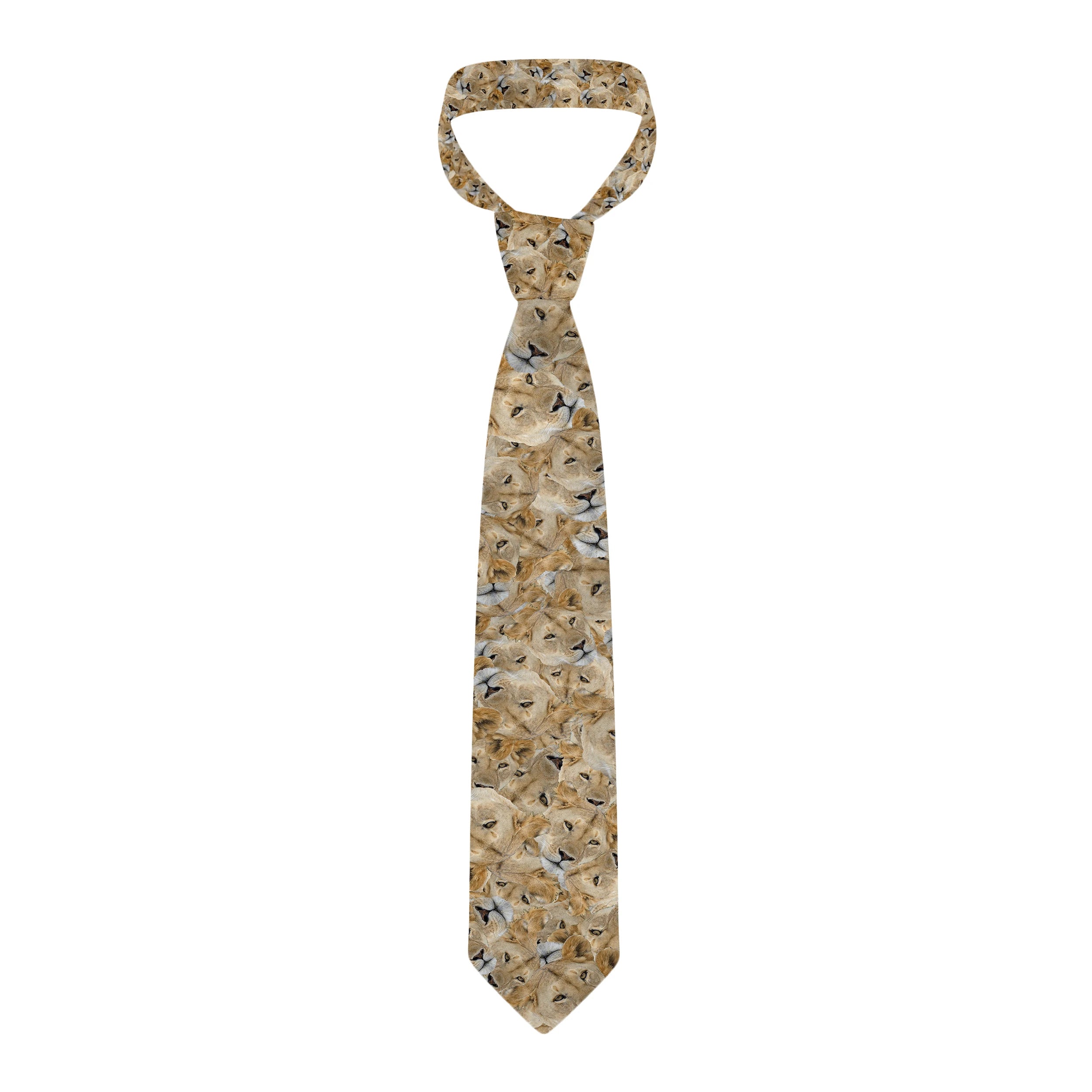 Grassland Net Red Tie Lion King Warthog Hyena Trend Printed Men Women Qme