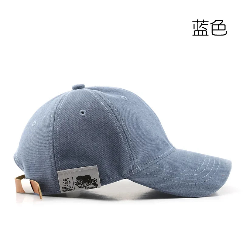 Summer Baseball Cap for Men Women Korean Streetwear Sun Hat Leather Buckle Hip Hop Snapback Caps Outdoor Trucker Hat Unisex Qme Blue