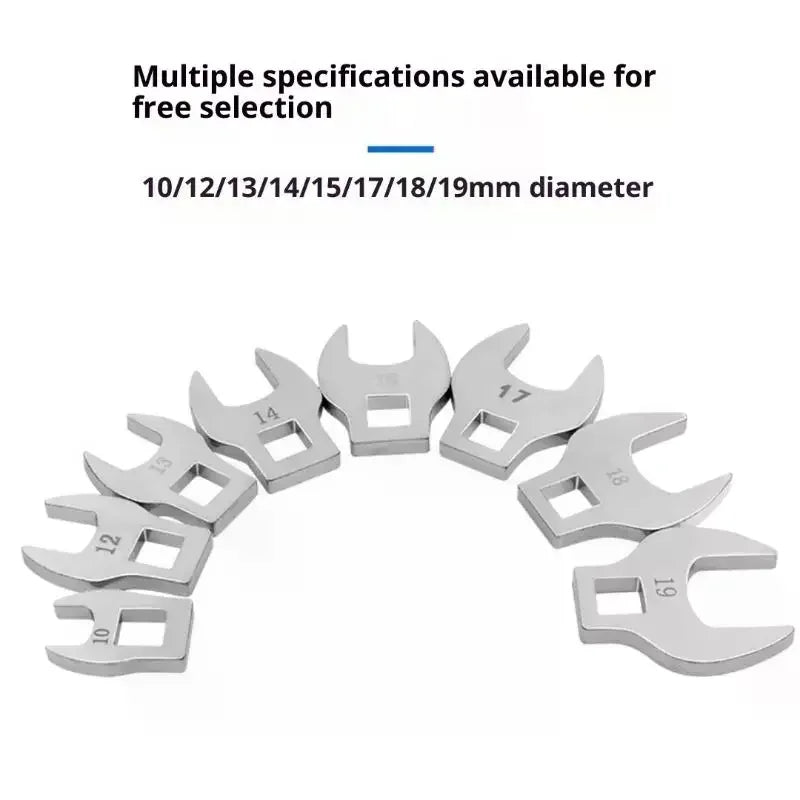 8Pcs 3/8 Inch Interchangeable Handle Bull Head Ratchet Wrench Set Medium Drive L-Shaped Horn Spanner Accessories Qme