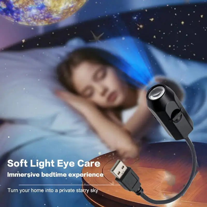 USB Ceiling Moon Earth Projection Atmosphere Light Starry Sky Lamp Night Light Romantic Bedroom Decoration Galaxy Projector. Qme