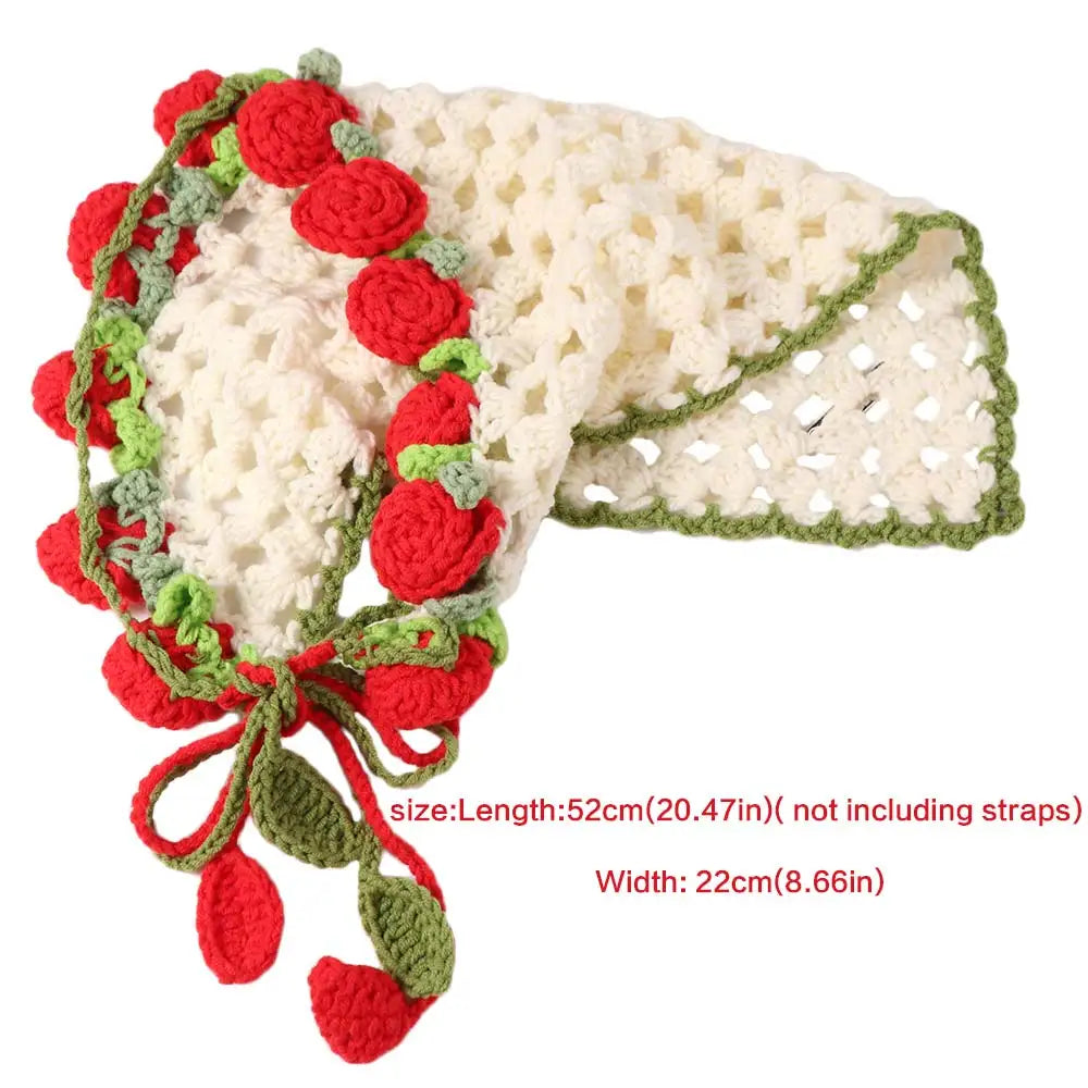 Elegant Hair Band Knitted Headband Floral Flower Women Scarf Bohemian Qme