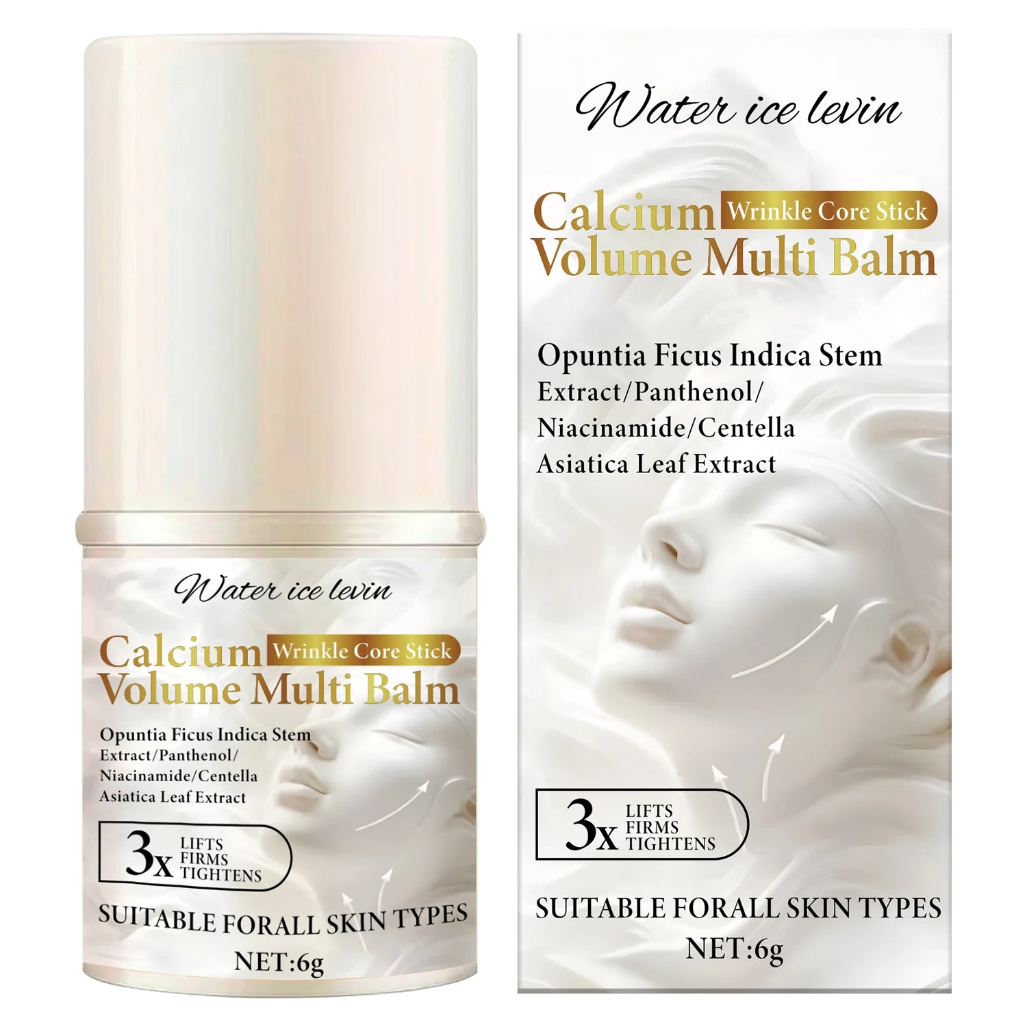 Bee Venom Neck & Facial Care Stick - Calcium Wrinkle Core & Volume Multi Balm with Collagen & Plant Extracts. Qme WHITE 6g