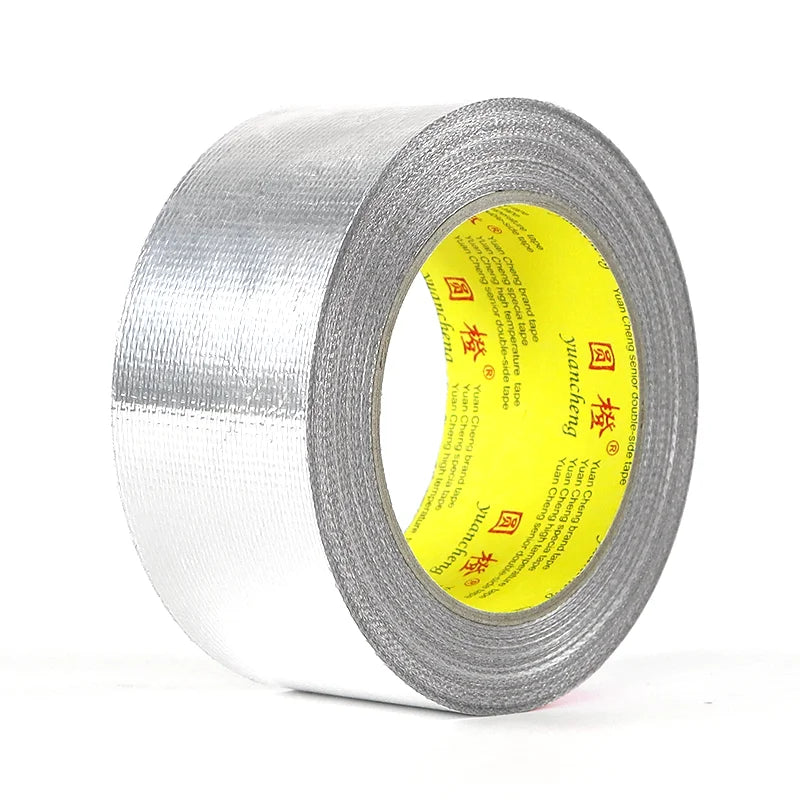 1Roll Thickened Fiberglass Cloth Aluminum Foil Tape High Temperature Resistant Waterproof Sun Protection Cina Hood Flame Retar Qme