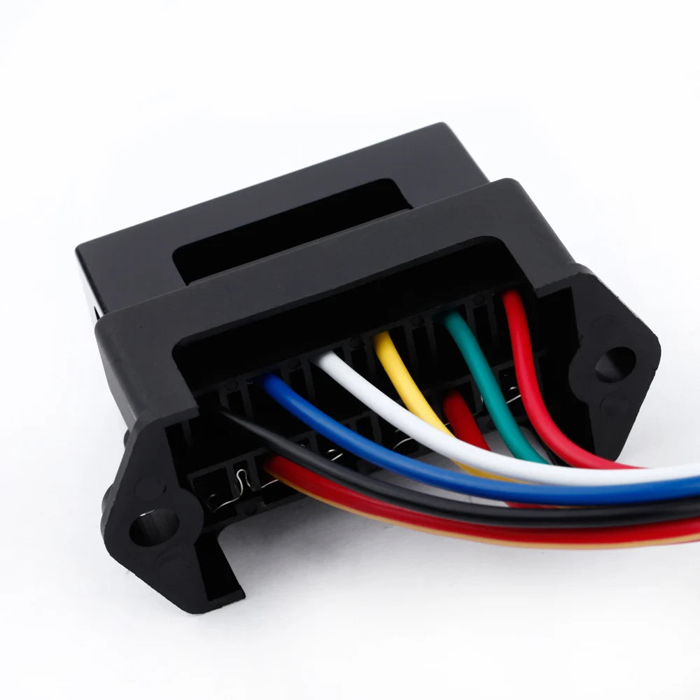 6 Way DC32V Circuit Car Trailer Auto Blade Box Block Holder ATC ATO 2-input 6-ouput Wire Automotive Block Holder Qme black