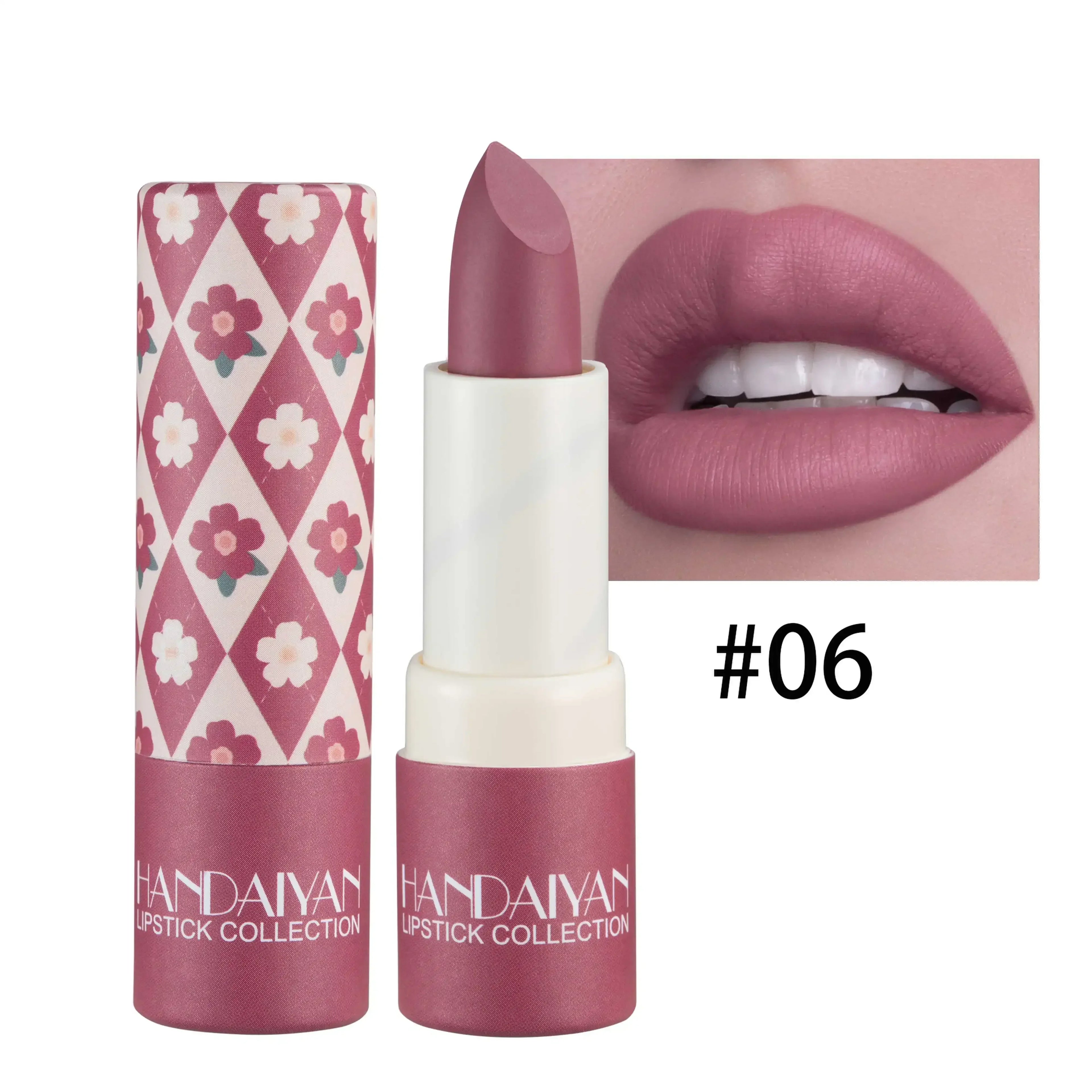 8 Colors Matte Velvet Texture and Is Not Easy to Fade. Naked Color Lipstick, Matte Paper Tube Lipstick Christmas gift Qme 06