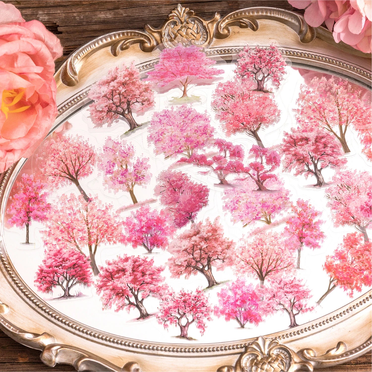 40pcs/pack PET Forest scenery Stickers Aesthetics Stationery DIY Scrapbooking Materials Collage Junk Journal Decor Stickers Qme