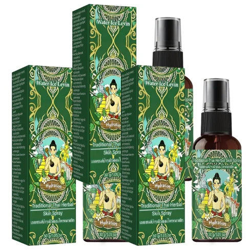 Hydrating Body Spray with Niacinamide & Collagen, Traditional Thai Herbal Skin Mist Qme BROWN 30g
