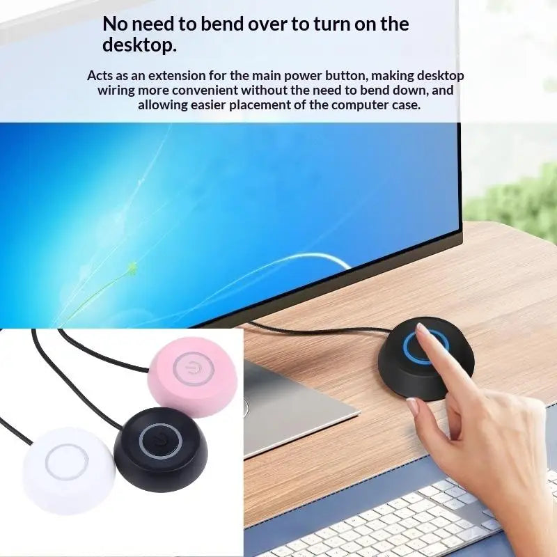 External Desktop Power Switch Button LED Convenient Off Control Qme