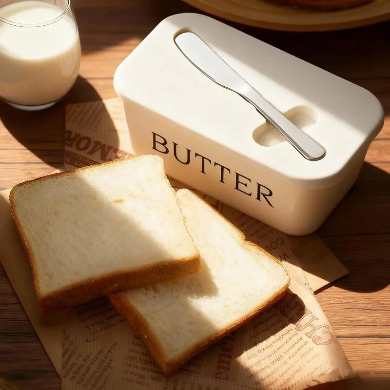 1pcs Butter Container Box with Knife Plastic Sealed Storage Box Cheese Box Oil Slicer Butter Plate Tableware Qme