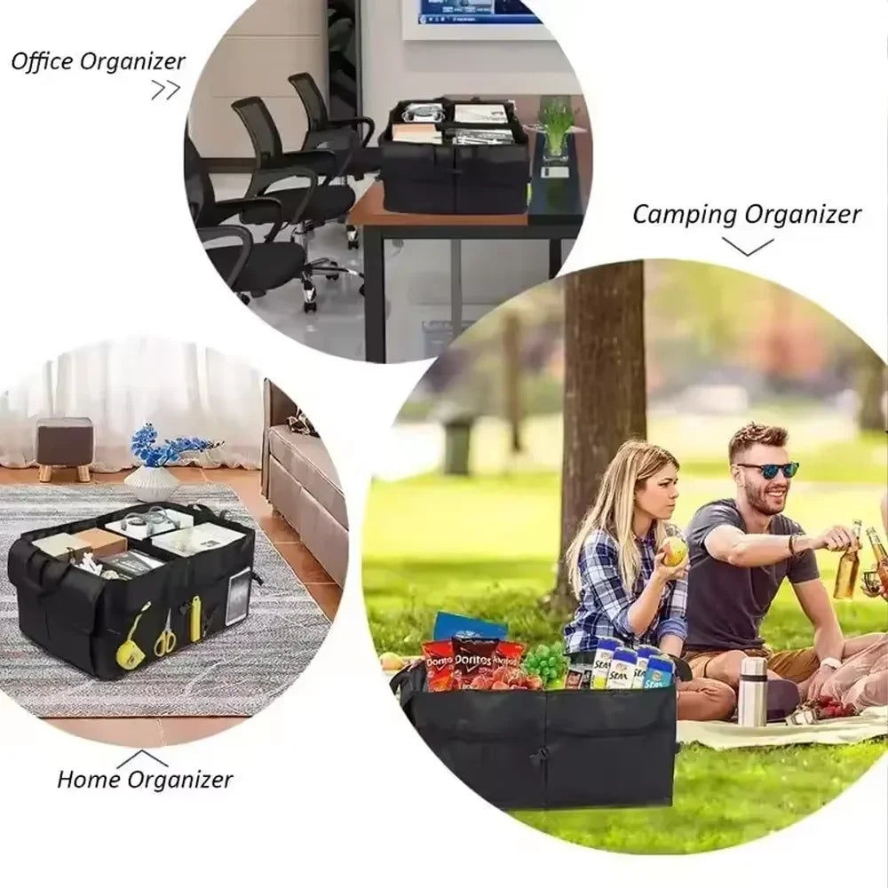 Portable Foldable Car Trunk Storage Box Large Capacity Vehicle Storage Box for Rear Collapsible Container with Space-Saving Desi Qme