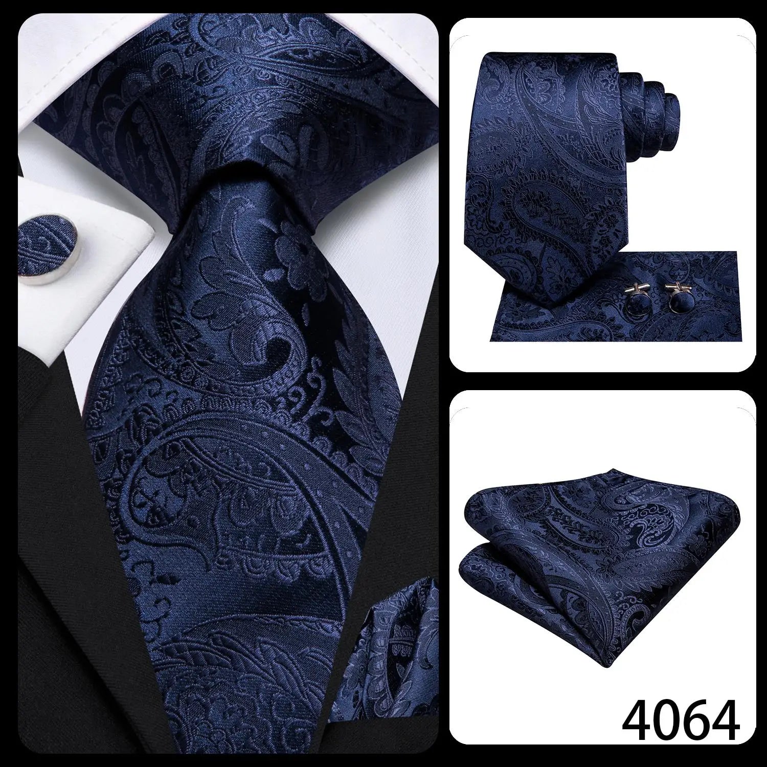 Hi-tie Paisley Blue Textured Printed Men's Ties Elegant Fashion Tie Qme N-4064