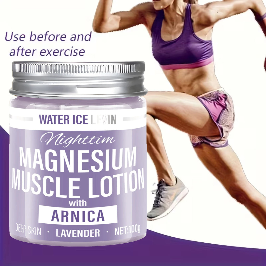 Magnesium Muscle Lotion with Hyaluronic Acid & Lavender for Deep Hydration & Soothing Relief, Lightweight & Fast-Absorbing. Qme
