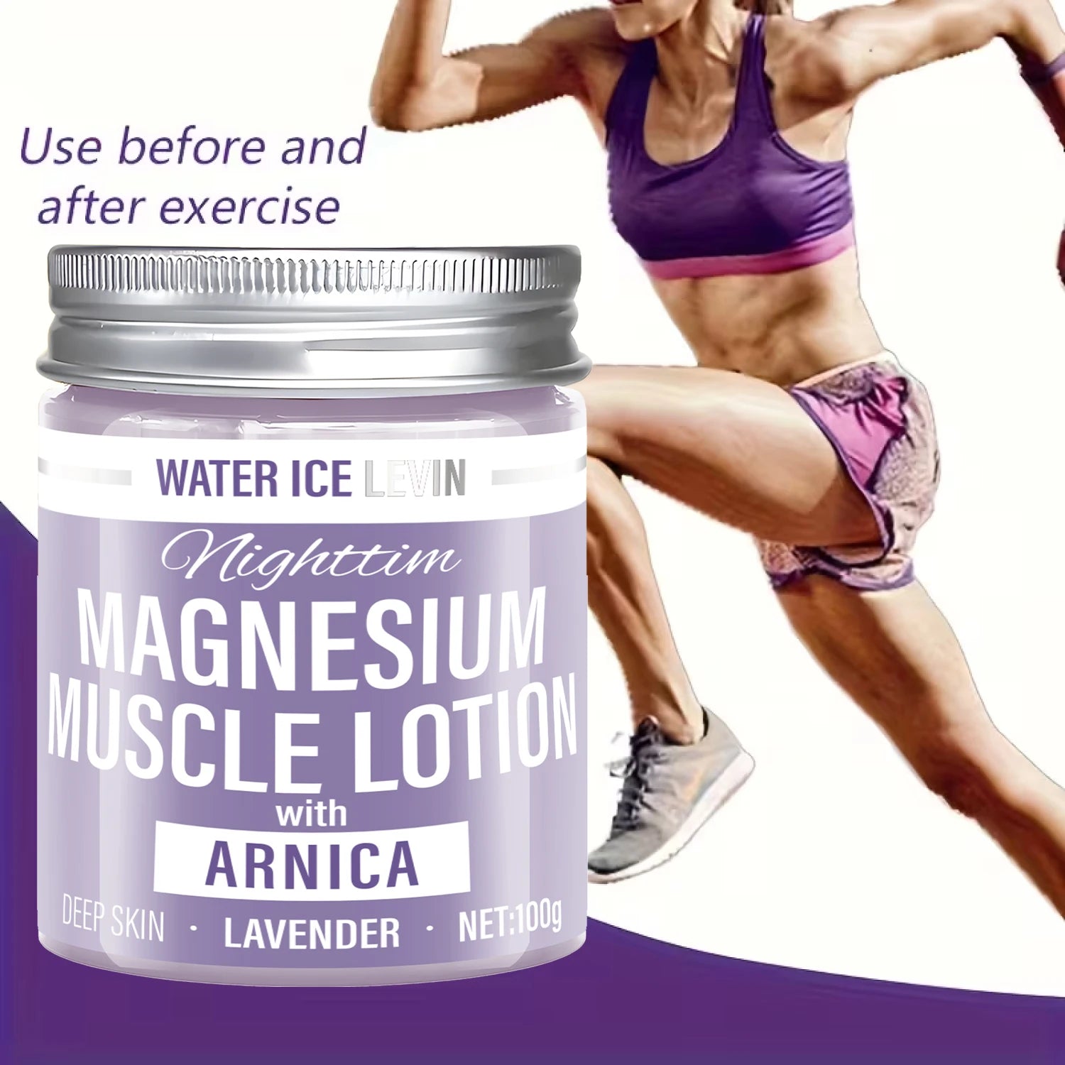 Magnesium Muscle Lotion with Hyaluronic Acid & Lavender for Deep Hydration & Soothing Relief, Lightweight & Fast-Absorbing. Qme