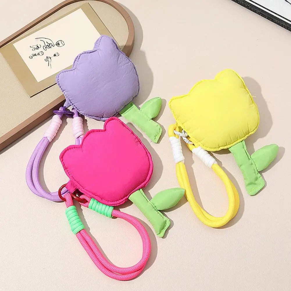 Tulip Shape Bluetooth Storage Bags Coin Purse Earphone Cases Small Qme