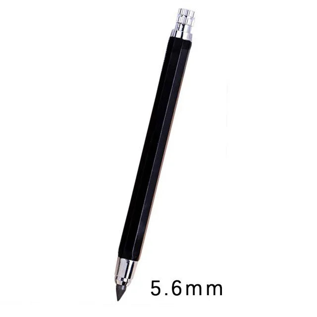 5.6mm Metal Mechanical Pencil And 2B/4B/6B/8B Pencil Refill For Writing Tool Sketch Comics Design Automatic Pencil Qme 1 black pen