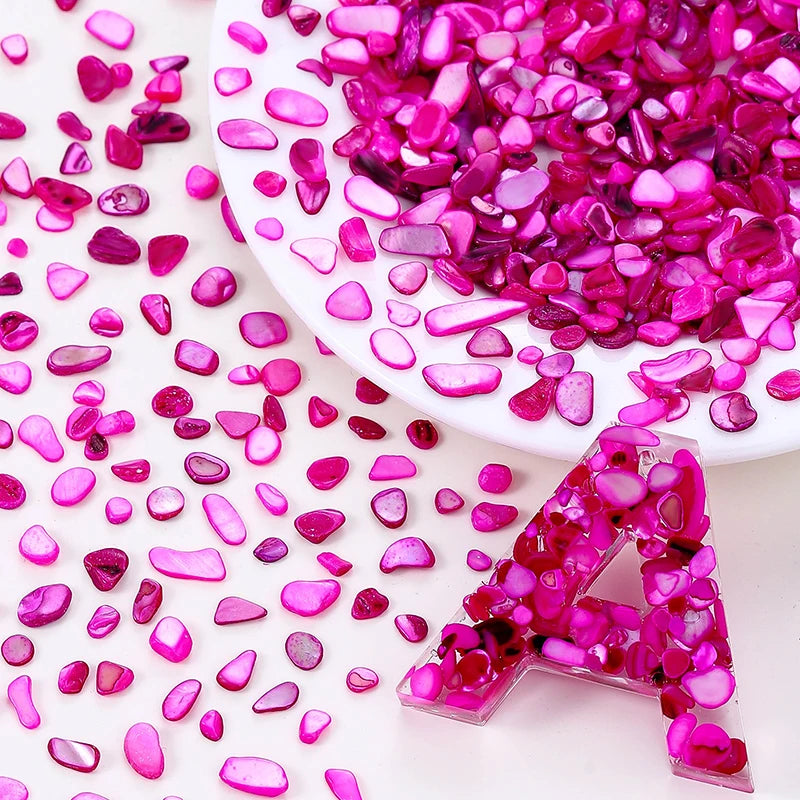 50g Crushed Shells Natural Pearl Light Nail Seashell Slices Particle Shell Charm for DIY Art Crafts Table Scatter Party Favor Qme Rose