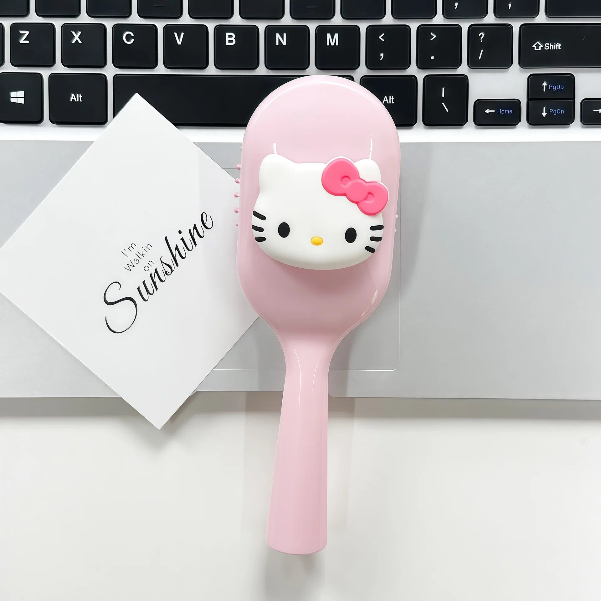 Hello Kitty Handheld Cartoon Cushion Comb Head Massage Comb Hair-Smoothing Comb Cute Plastic Hair Comb Small Comb for Students Qme 1