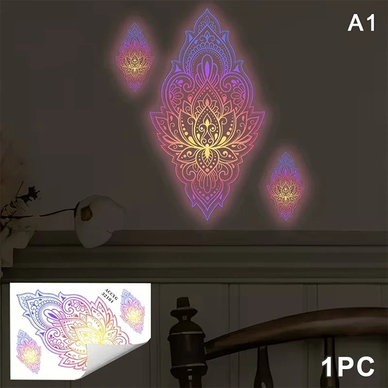 Living Room Bedroom Removable PVC Decals Home Decor Glow-in-the-dark Qme A1