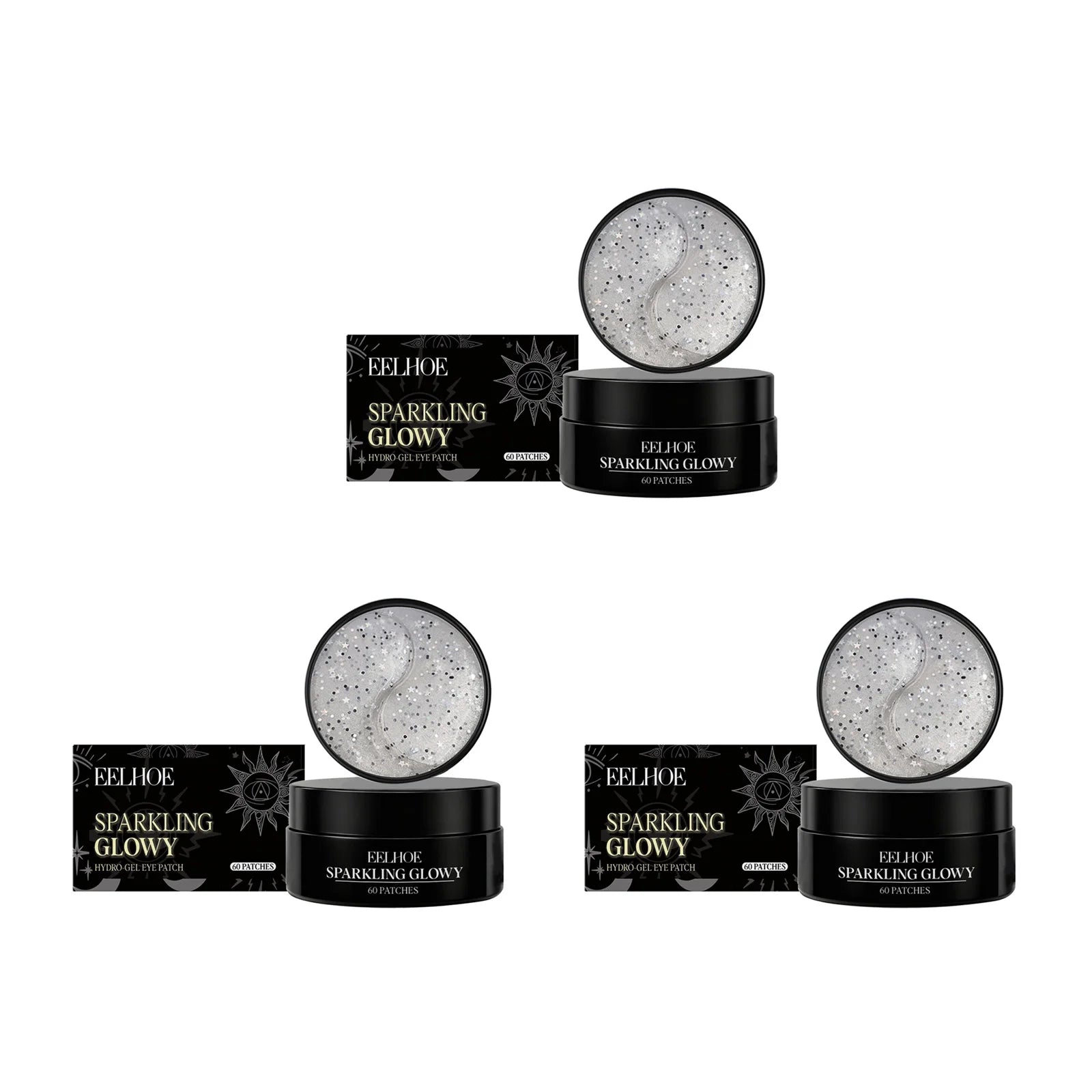 Sparkling Hydro-Gel Collagen Eye Mask Anti Dark Circles Under The Eyes Moisturizing Brightening Anti-Wrinkles Eye Patches Qme 3 x 60patches